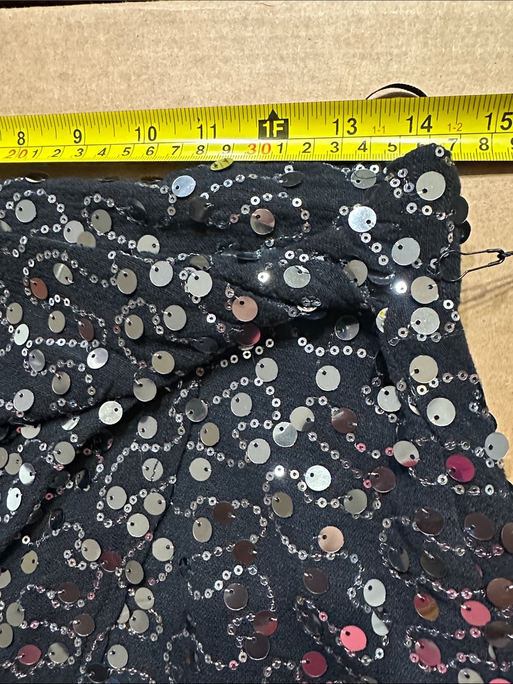 Emerson Lang Black Sequin Mini Skirt/Skort -Small - Picture 8 of 13